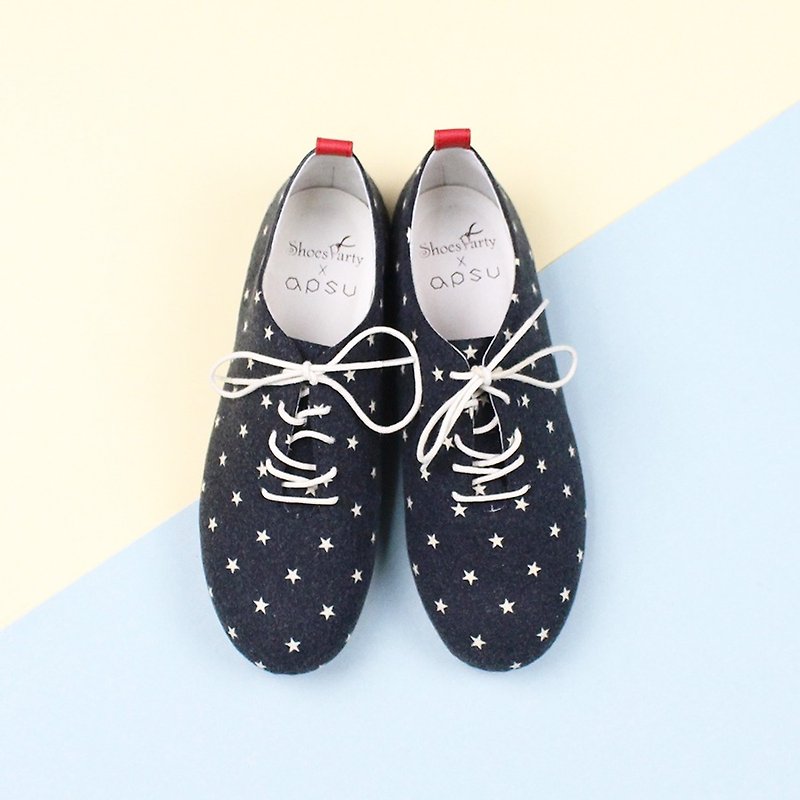 Spot No. 24.5] Stars Know My Star bandage soft slippers / handmade custom / Japan fabric - Women's Casual Shoes - Other Materials 