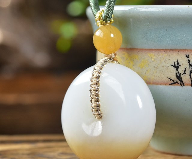 秒殺價天然新疆和田玉羊脂玉脂玉糖白平安扣吊墜玉質細膩一念之間｜吊飾