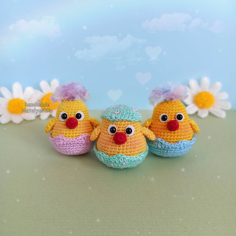 Toy Chicken, Crochet Chicken, Easter gift, Easter decor, Easter favors, Kawaii. - 嬰幼兒玩具/毛公仔 - 棉．麻 黃色