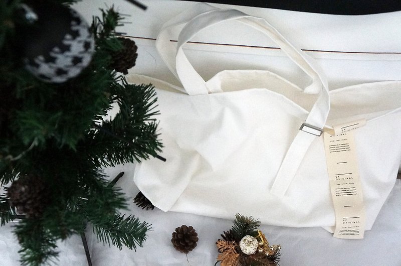 # Festival limited sale exchange gift thick canvas shopping bag - กระเป๋าแมสเซนเจอร์ - ผ้าฝ้าย/ผ้าลินิน ขาว
