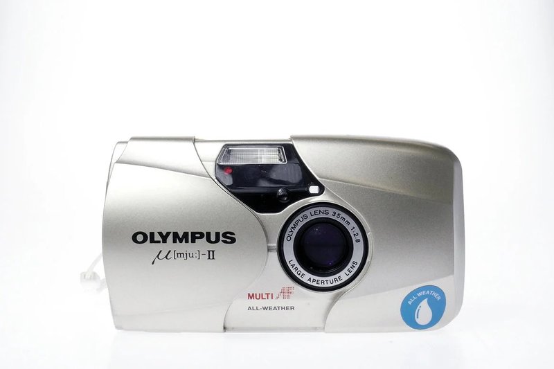 Olympus mju II Silver 135/35mm Point & Shoot Film Camera - Cameras - Plastic 