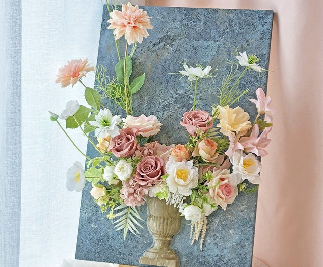 絵画アートシャンデリアリゾートキャンバス手描き花ビーズ水彩 X RAY キャンバスアート ラスター チューリップ 絵画 インテリア 玄関