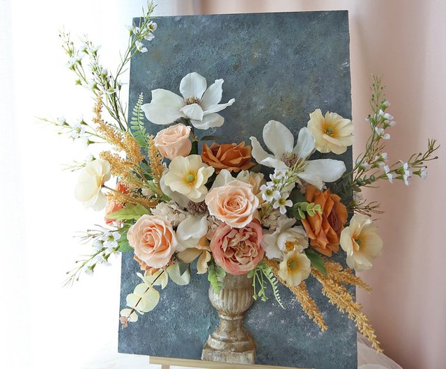 花 アートフラワーブーケ 造花 絵 絵画 立体絵画 アートフラワー