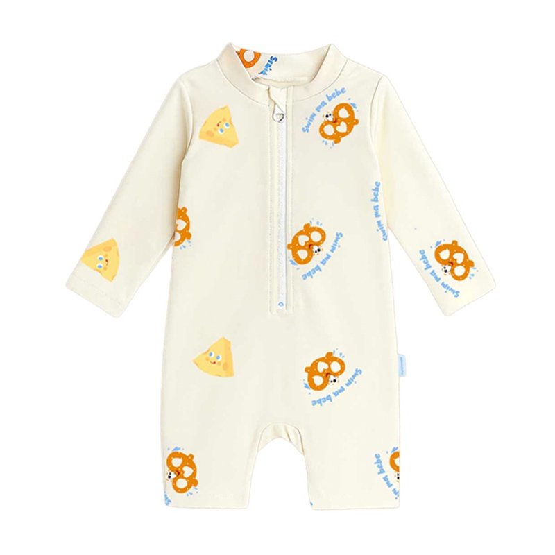 Cheese Pretzel Swimsuit - 嬰兒/兒童泳衣 - 聚酯纖維 白色