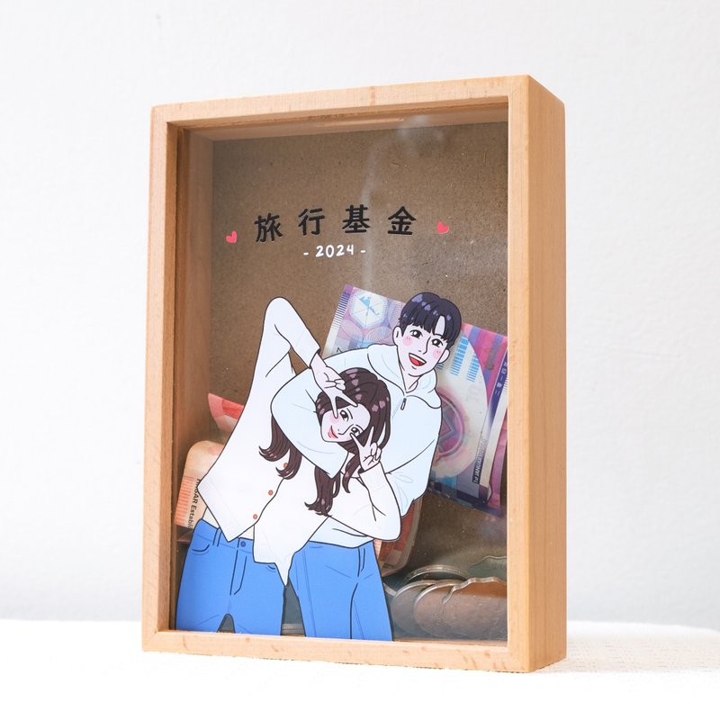 [Customized color painting] Wooden money box money box money box - กระปุกออมสิน - ไม้ สีนำ้ตาล