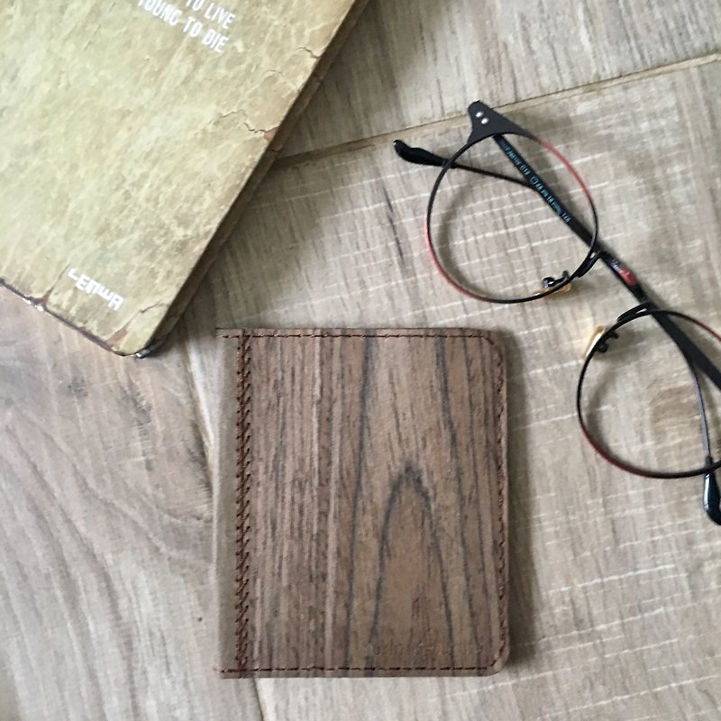Full wood leather wallet - กระเป๋าสตางค์ - วัสดุอื่นๆ 