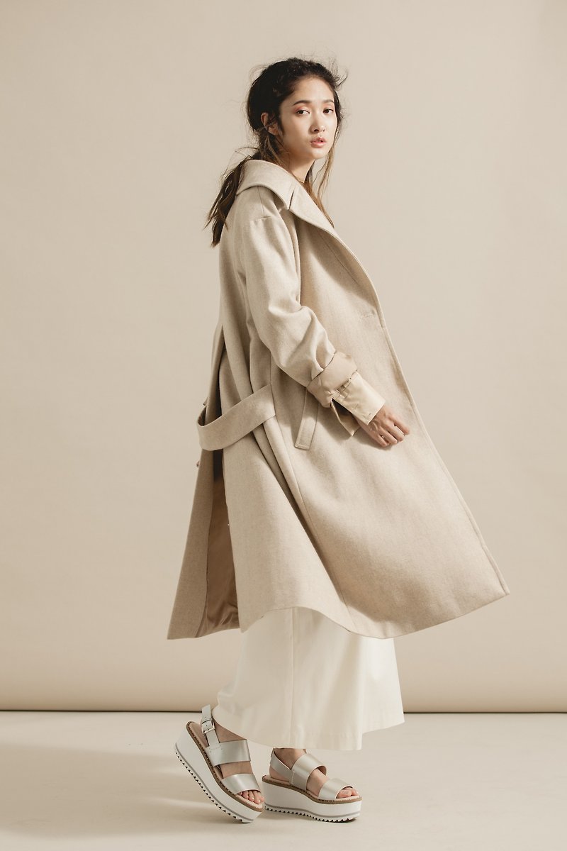 Slit wool coat - Women's Casual & Functional Jackets - Wool 