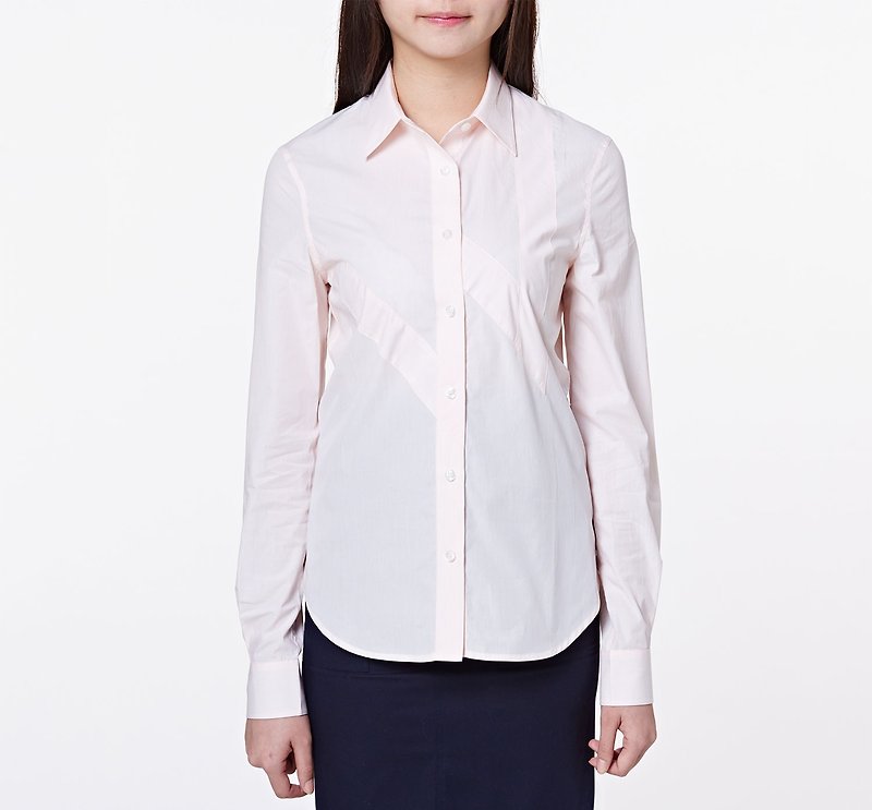 [High-quality fabric] High-thread count pure cotton patchwork shirt - เสื้อเชิ้ตผู้หญิง - วัสดุอื่นๆ สีส้ม
