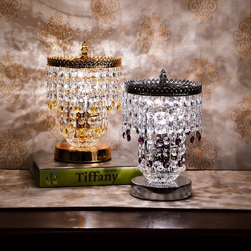 【DREAM LIGHTS】Small and romantic crystal table lamp Brook 9033-1T - Lighting - Crystal 