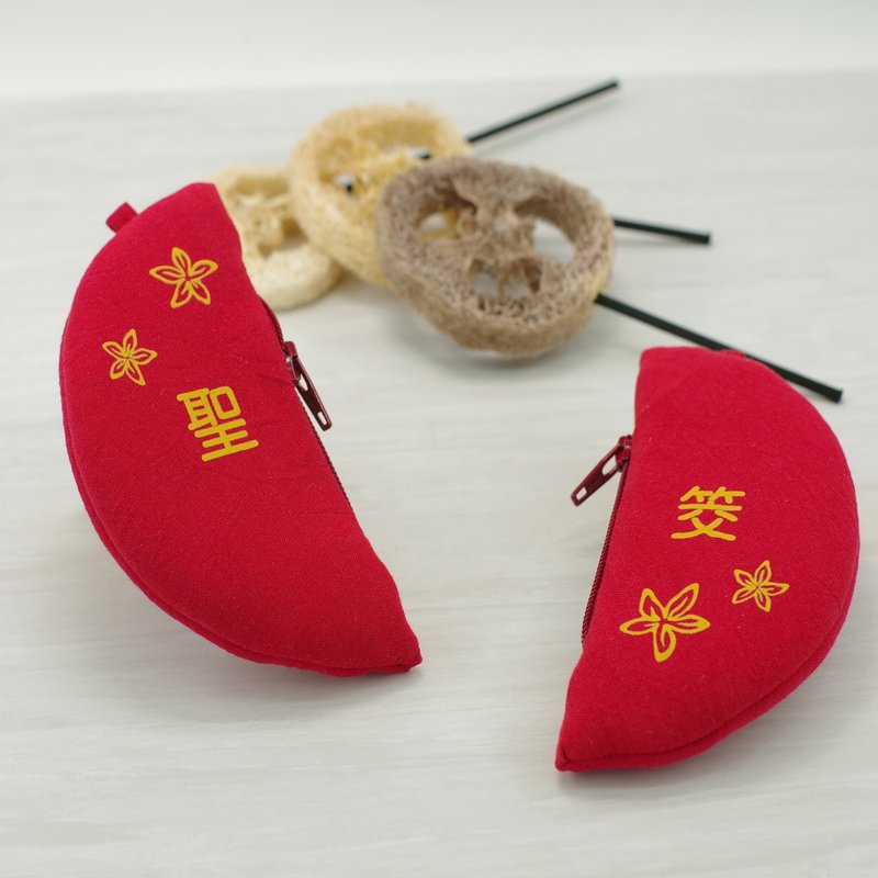 【新版幸運擲筊包】直徑11.5公分/可以擲筊/磁吸/有正反面/MIT - 零錢包/小錢包 - 棉．麻 