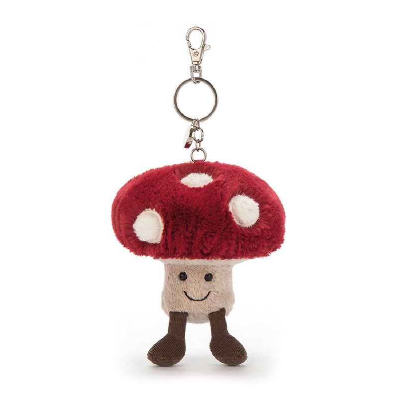 Jellycat 鑰匙圈/吊飾 Amuseable Mushroom 超級蘑菇 約9公分 - 吊飾 - 聚酯纖維 粉紅色
