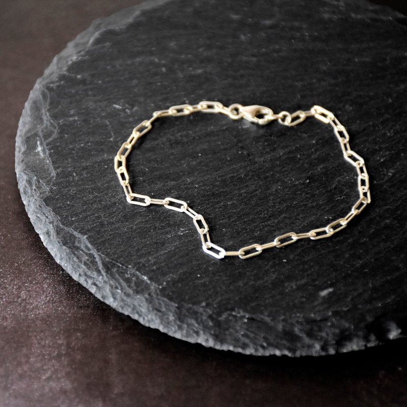 簡約幼銀長圈925銀手鍊 // Tiny Sterling Silver Bracelet - 手鍊/手環 - 銀 銀色