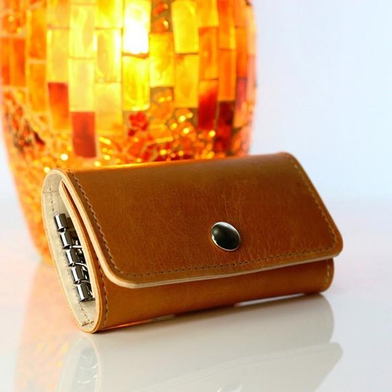 Genuine leather key case (caramel) - ที่ห้อยกุญแจ - หนังแท้ 