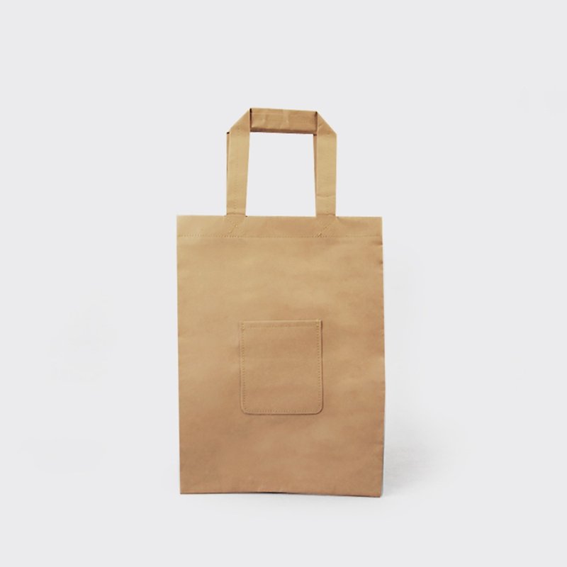 [TAB] [customized] washed kraft paper simple handbag _ vertical / hand made / Christmas gifts - Handbags & Totes - Paper 