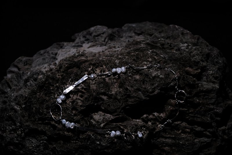 Related to water - river │ sterling silver pearl necklace - สร้อยคอ - เงินแท้ สีเงิน