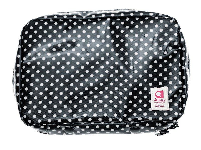 Mizutama beauty Travel cosmetics pouch with detachable pockets - Black - กระเป๋าเครื่องสำอาง - พลาสติก สีดำ