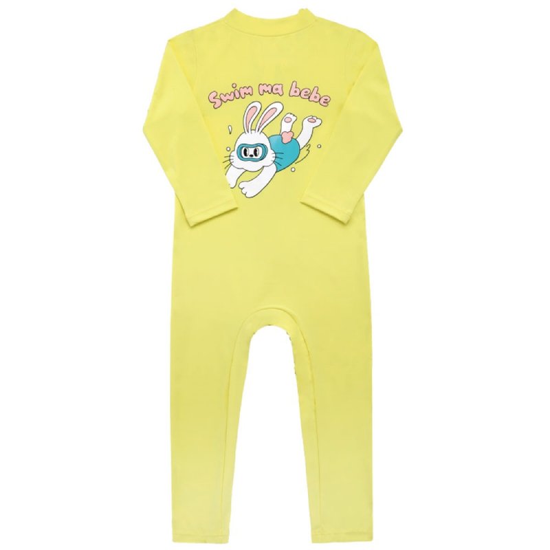Swimming Rabbit Rashguard Lemon - 嬰兒/兒童泳衣 - 聚酯纖維 黃色