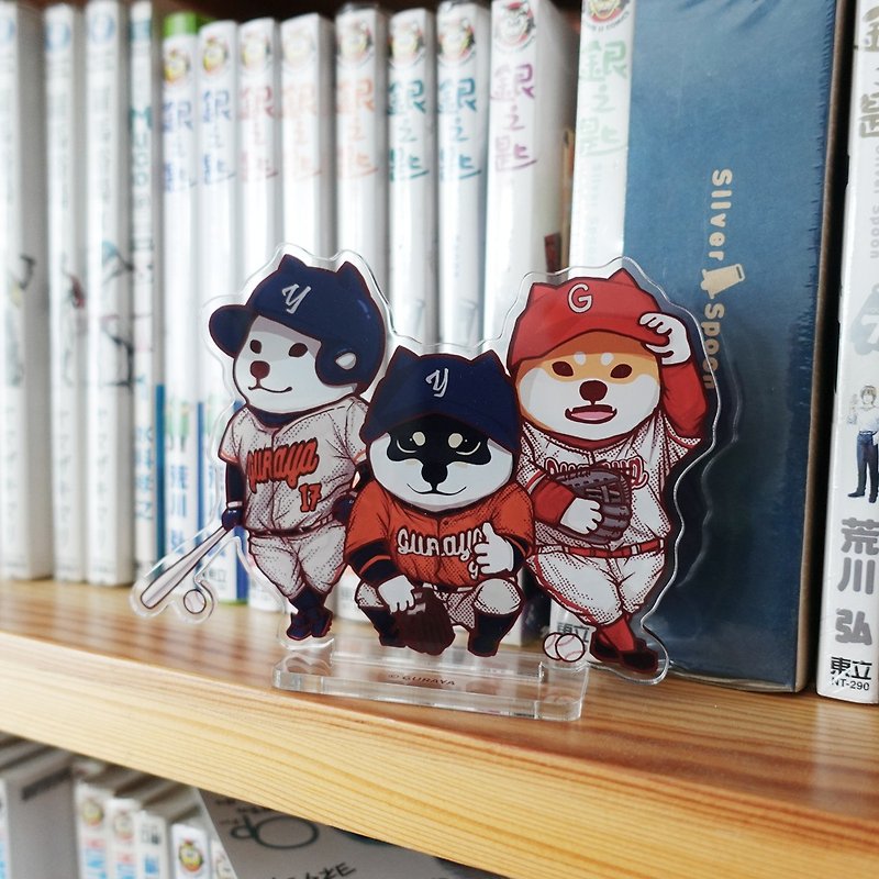 Baseball trio Shiba Inu surrounding Acrylic double-sided stand~ - Other - Acrylic 