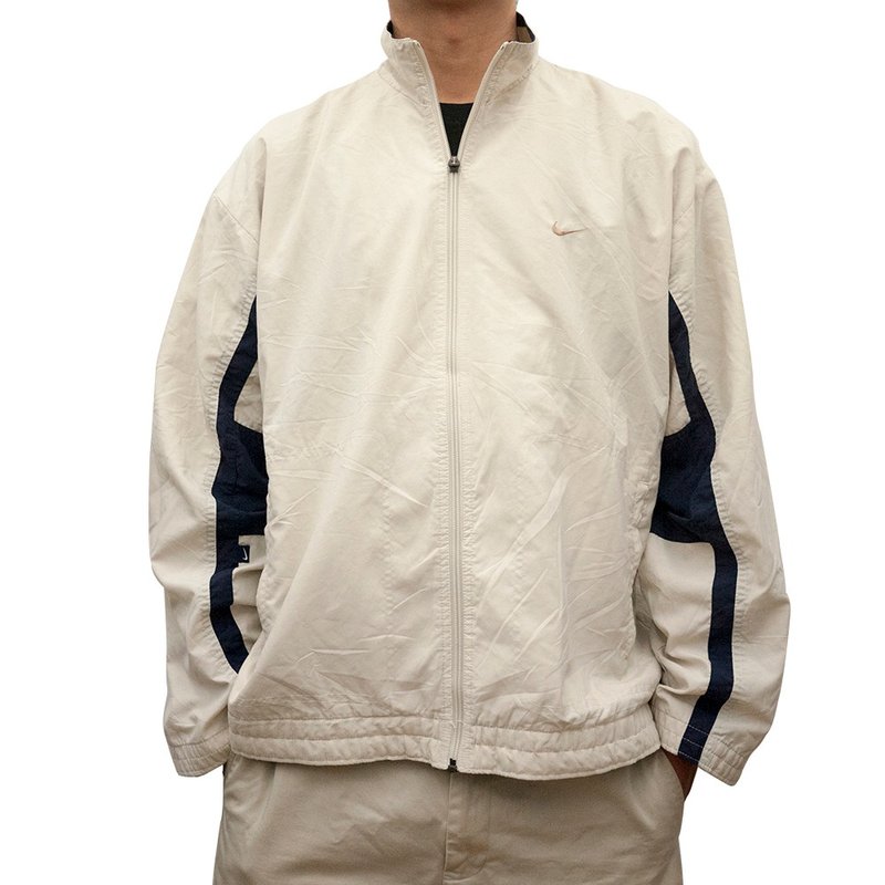 NIKE 卡其 風衣 運動外套 古著 二手 聚酯纖維 - 男夾克/外套 - 聚酯纖維 卡其色
