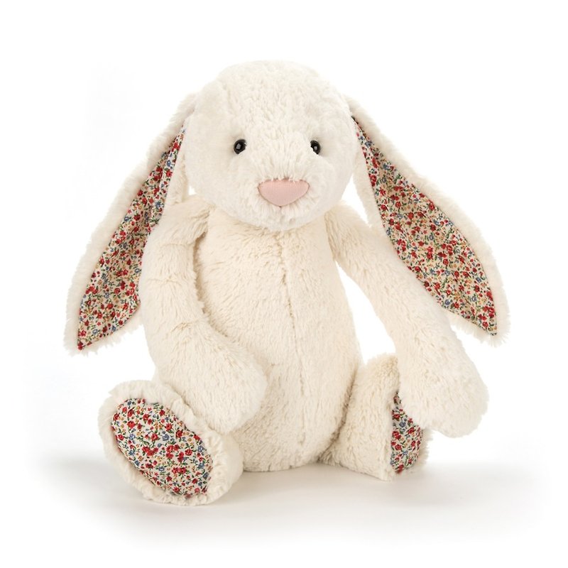 Jellycat Blossom Cream Bunny - Stuffed Dolls & Figurines - Cotton & Hemp White
