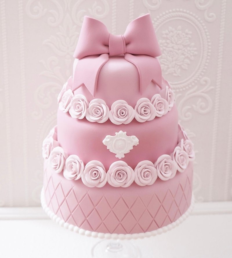 くすみピンクのクラシカルクレイケーキ - 擺飾/家飾品 - 黏土 粉紅色