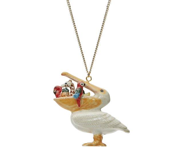 AndMary 手繪瓷項鍊-鵜鶘禮盒裝Small Hungry Pelican Necklace - 設計