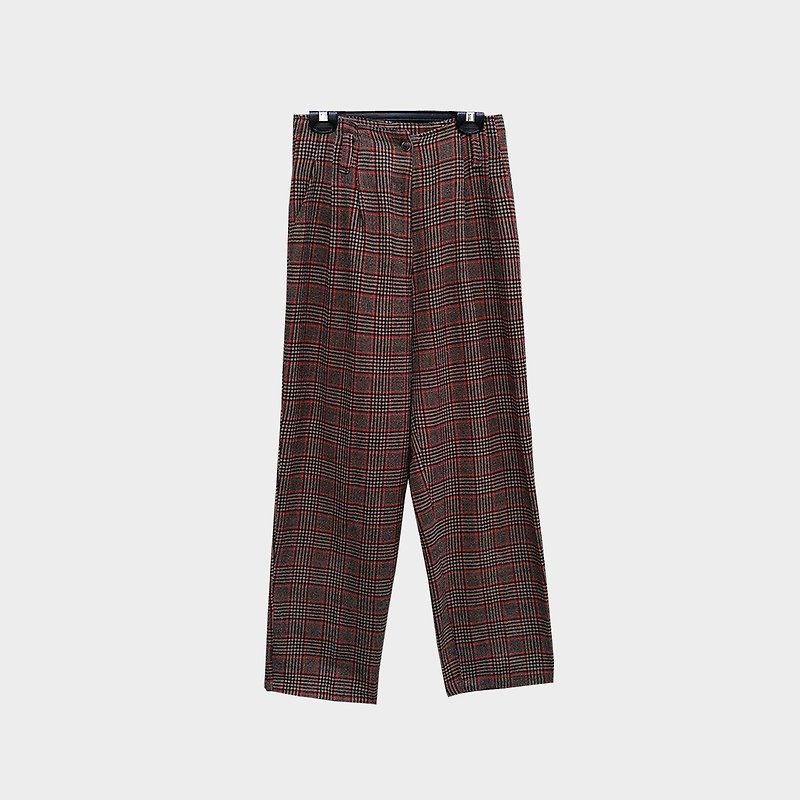 Dislocation vintage / wool plaid pants no.B16 vintage - Women's Pants - Polyester Brown