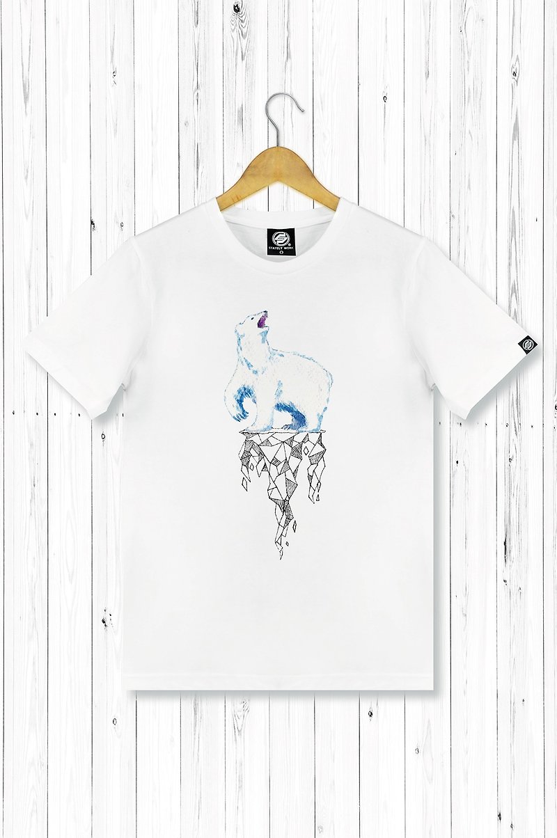 STATELYWORK Iceberg PolarBearメンズショートTシャツメンズ - Tシャツ メンズ - コットン・麻 ホワイト