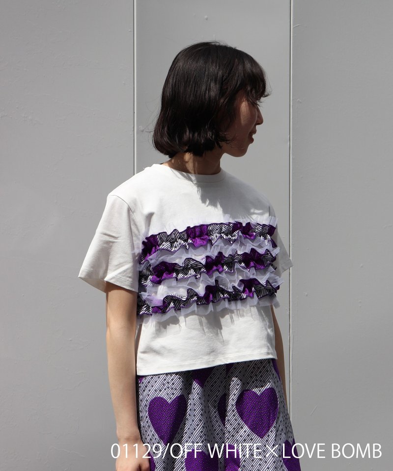 AFRICAビスチェセット風Tシャツ - 女 T 恤 - 棉．麻 白色