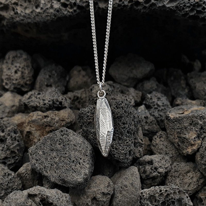 (925 Sterling Silver) Atypical Stone Necklace Ver.1 - Necklaces - Sterling Silver Silver