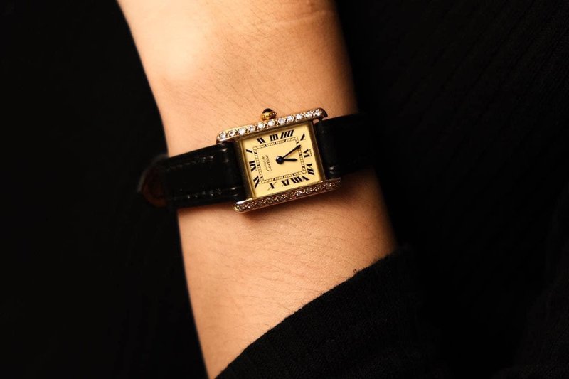 Tank Must de Cartier | Cartier Watches - นาฬิกาผู้หญิง - หนังแท้ สีดำ