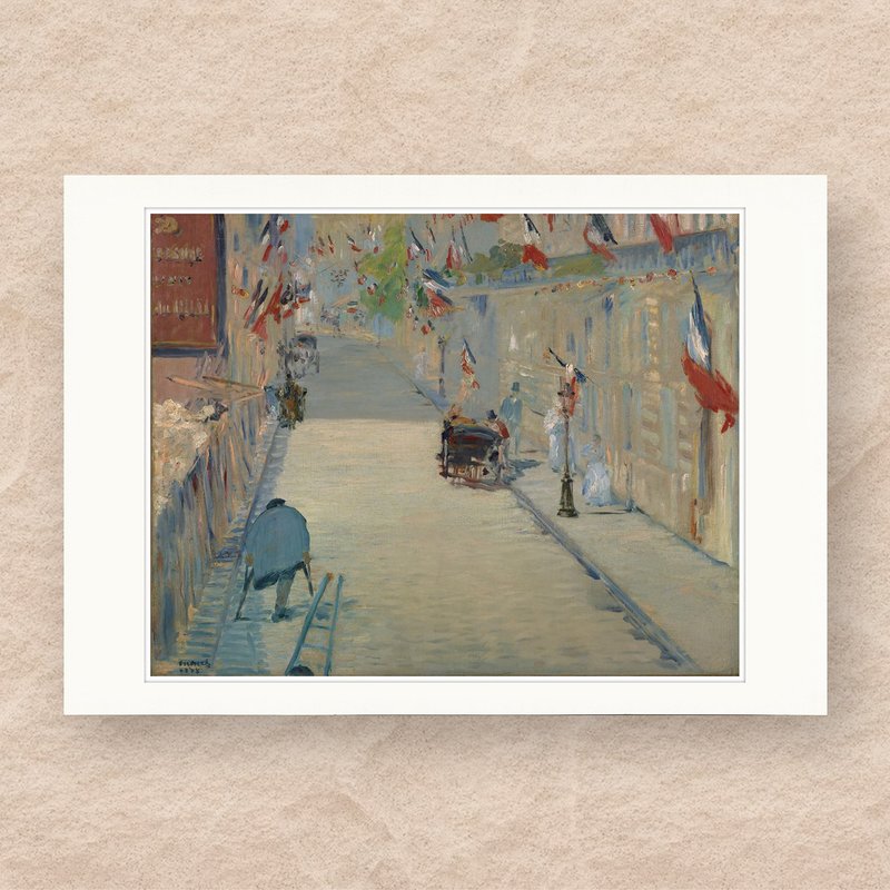 【 藝術畫卡 】馬奈・插滿旗幟的莫斯尼爾街  | B4畫卡 - 海報/掛畫/掛布 - 紙 多色