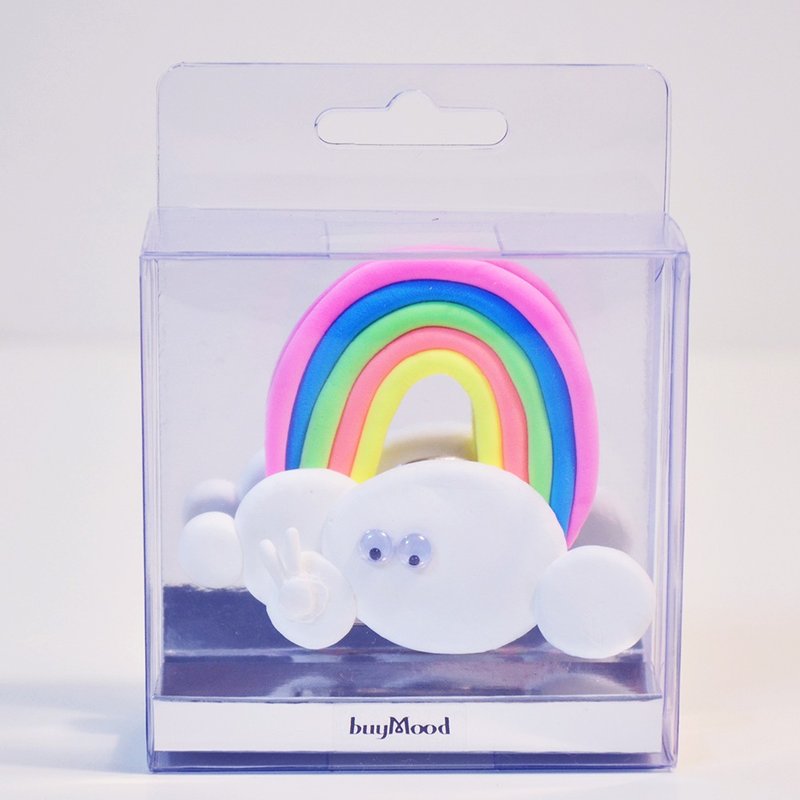 Rainbow is good YA silly cute hand-made badge pin exchange gift Valentine's Day gift - เข็มกลัด/พิน - กระดาษ หลากหลายสี