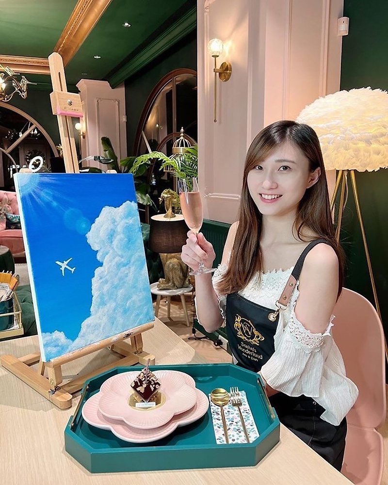 Drawing class for adults, optional painting, small class teaching, desserts and drinks in the photo zone of Taipei Daan Studio - Illustration, Painting & Calligraphy - Other Materials 