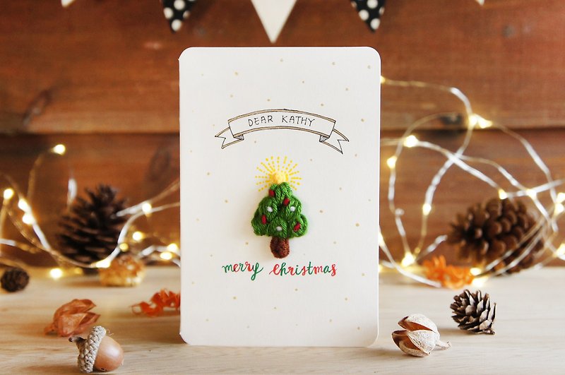 [聖誕節]-聖誕快樂白色卡紙款-手工客製卡片 - 心意卡/卡片 - 紙 白色