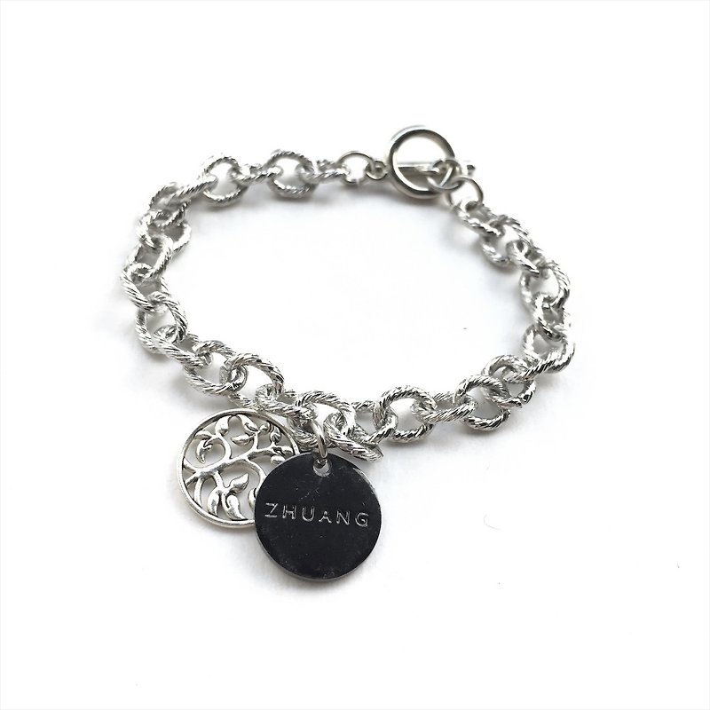 Zhu. Tree of life twist bracelet (sister chain / simple bracelet / Tree of Life) - Bracelets - Other Metals 