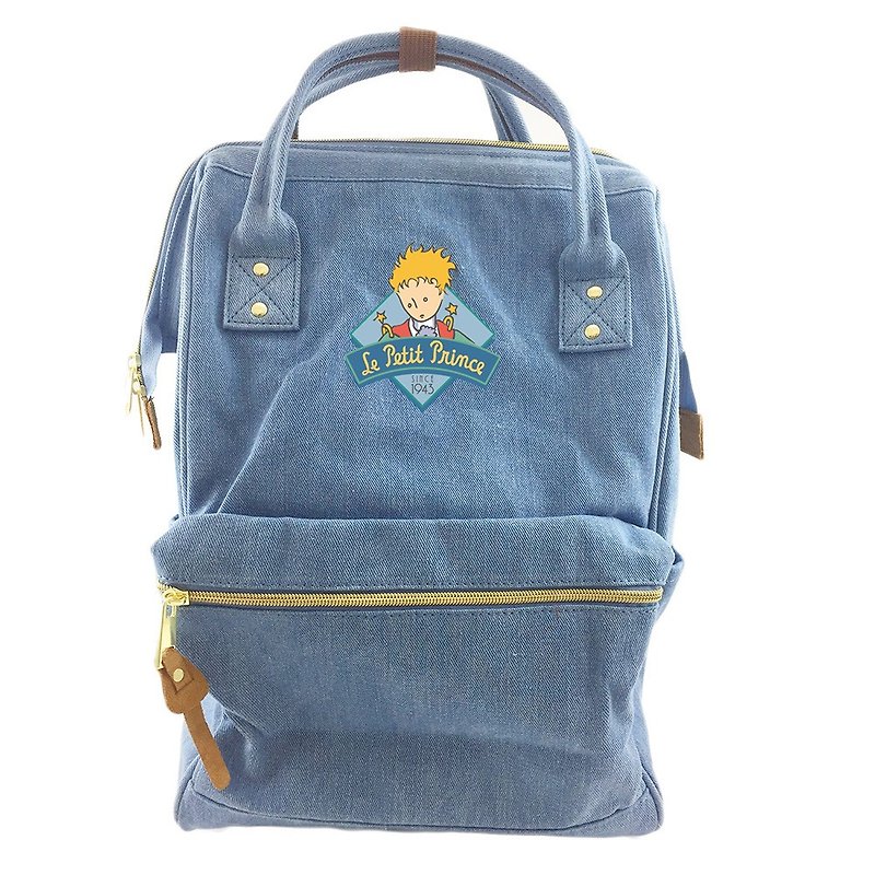 The Little Prince Classic Edition license - after wide-mouth backpack (large) - tannins money - กระเป๋าเป้สะพายหลัง - ผ้าฝ้าย/ผ้าลินิน สีส้ม