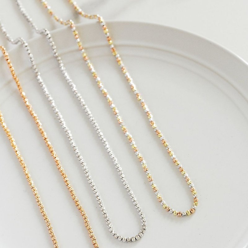 Pure Italian 14K Bead Necklace - สร้อยคอ - เครื่องประดับ สีทอง