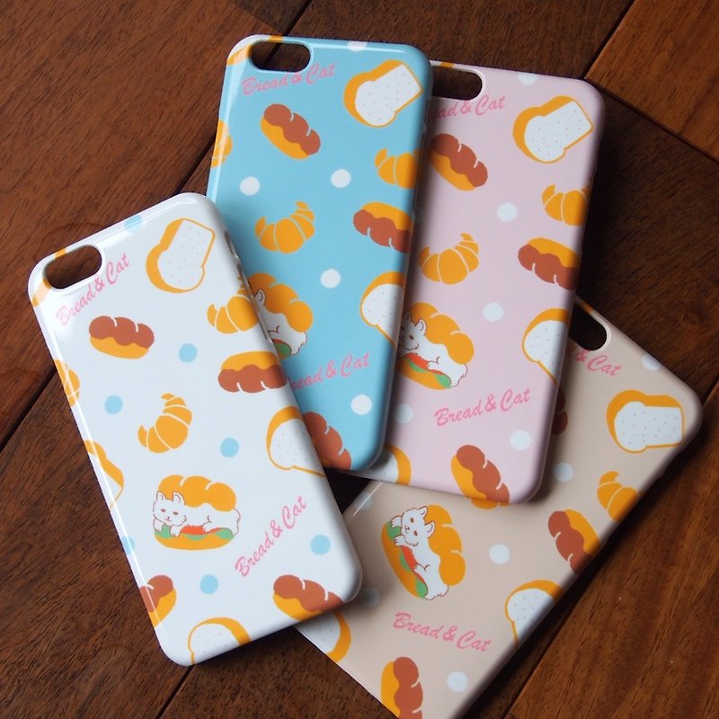 Plastic android phone case - Bread and Cat - - Phone Cases - Plastic White