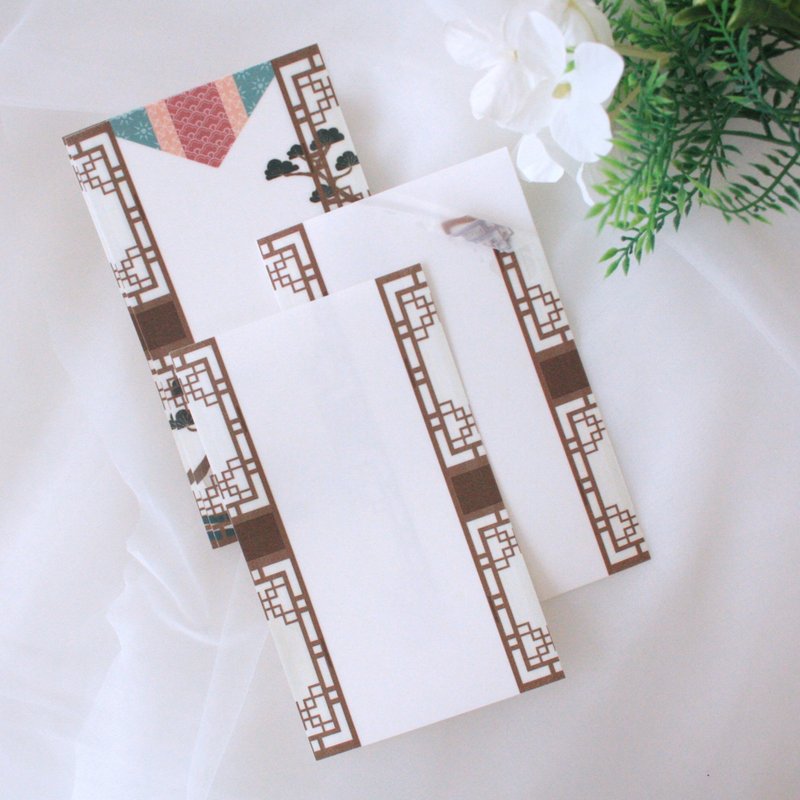 Oriental door sticker _ old door - 貼紙 - 紙 