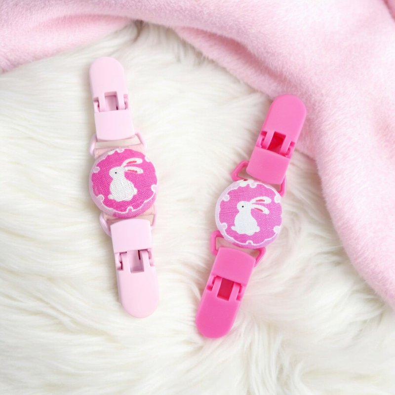 Peach Pink Bunny-2 colors are available. Handkerchief holder - ผ้ากันเปื้อน - ผ้าฝ้าย/ผ้าลินิน สึชมพู