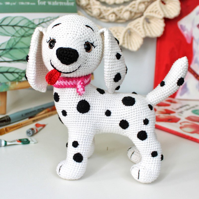 Dalmatian Dog Crochet Pattern In English Realistic Puppy - 手工藝教學/工具書 - 其他材質 