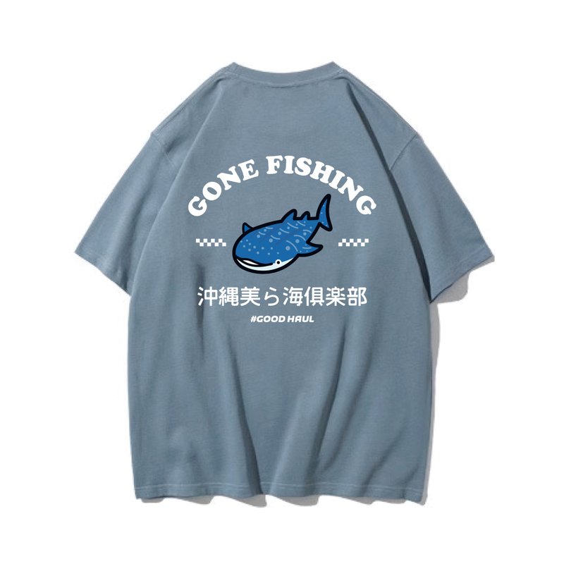 Whale Shark unisex short-sleeved T-shirt in 8 colors for men and women fishing club - Men's T-Shirts & Tops - Cotton & Hemp Blue