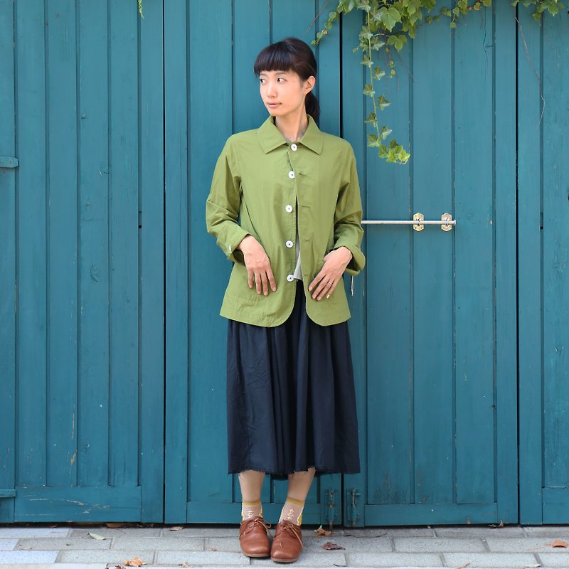 タイプライタークロスカバーオール・ユニセックスsize1 - 女裝 上衣 - 棉．麻 綠色