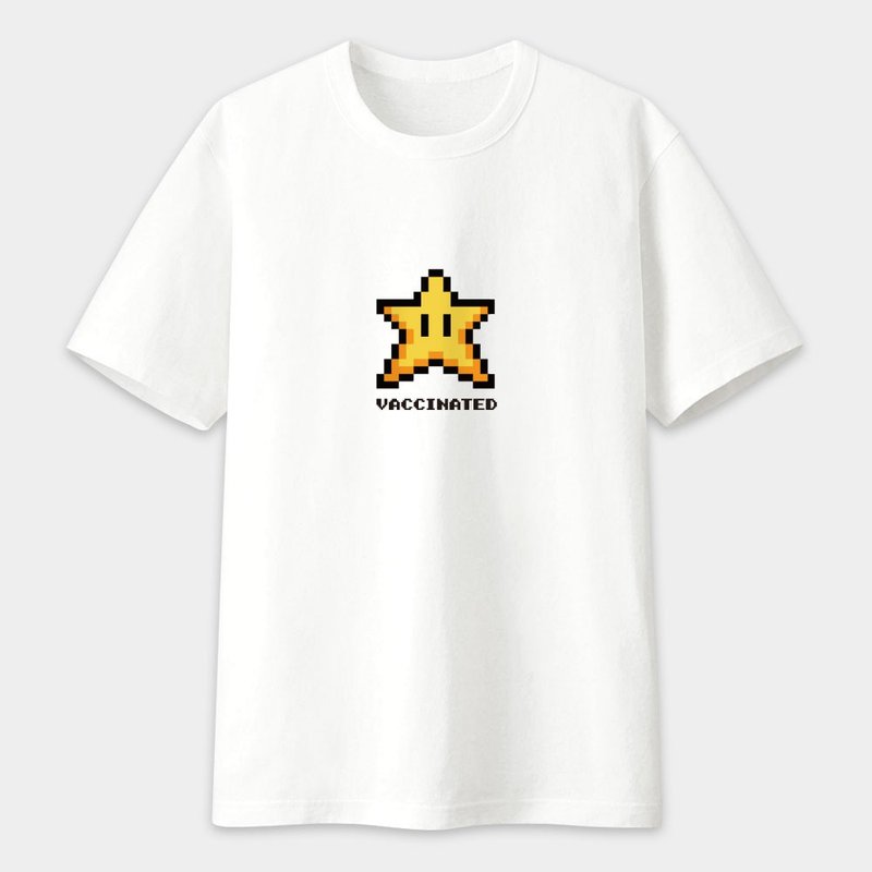 STAR 超級瑪麗無敵星星 親子 情侶T恤 白色 PS197 - 女 T 恤 - 棉．麻 白色