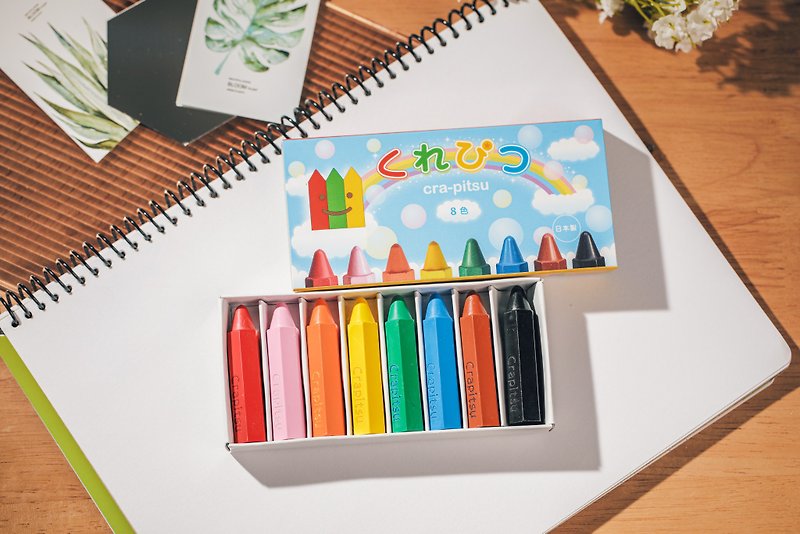 [Honeycomb Crayon] Made in Japan/Children/8 Colors/Carton/Lettering/Christmas Gift Box/Customized Gift - Baby Gift Sets - Wax Multicolor