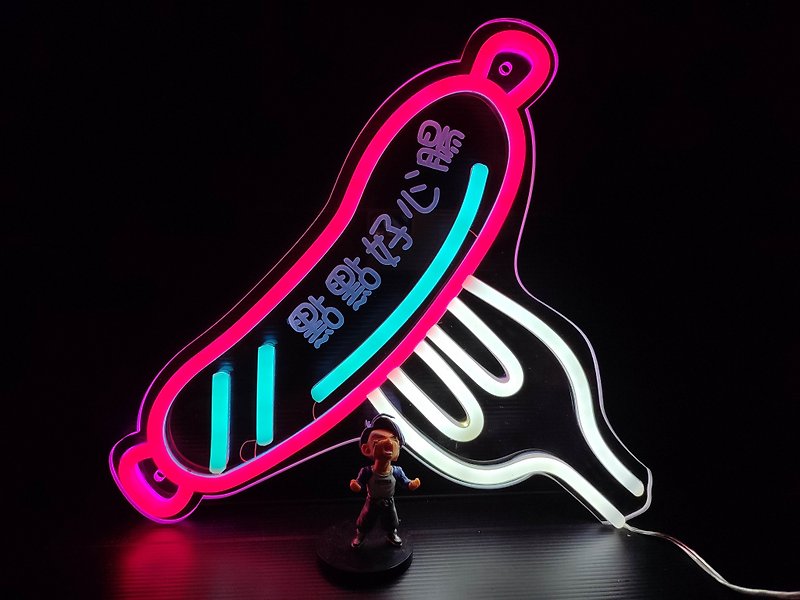 [Customized goods] LED neon light space atmosphere night light hot dog sausage - Lighting - Acrylic 