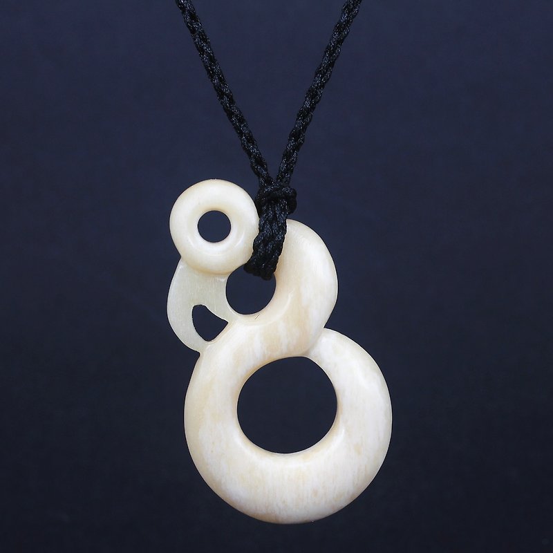 European and American popular necklace natural cow bone seabird pendant with unlimited symbols to send men and women friends a unique romantic gift - สร้อยคอ - วัสดุอื่นๆ 