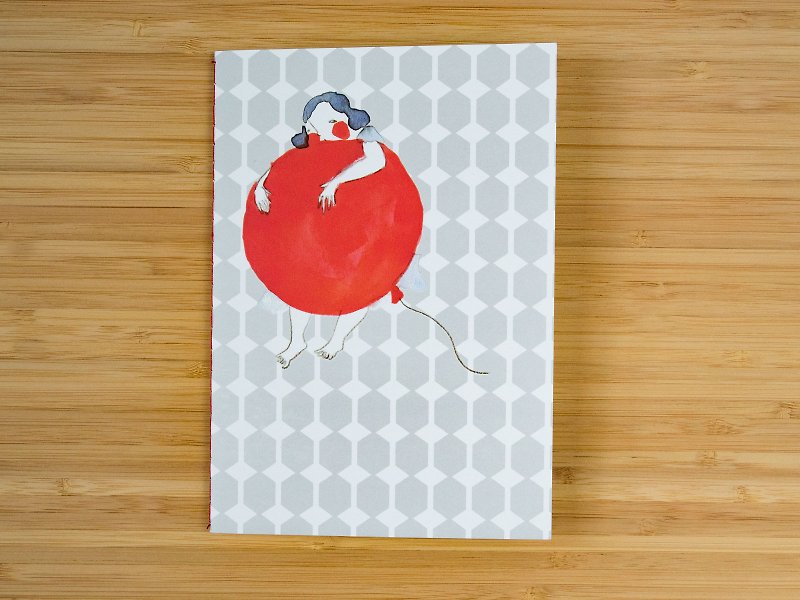 Small Notebook / journal / B6 grid page diary - the red balloon - Notebooks & Journals - Paper Red