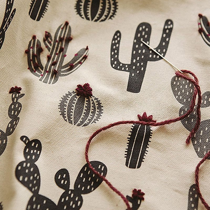 Dailylike Design Cloth Print Canvas - Cactus, E2D36229 - เย็บปัก/ถักทอ/ใยขนแกะ - ผ้าฝ้าย/ผ้าลินิน ขาว